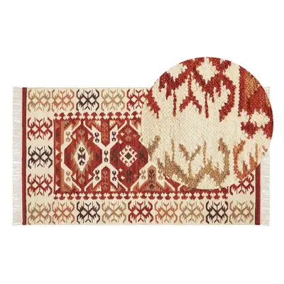 Wool Kilim Area Rug x cm Multicolour VOSKEVAZ