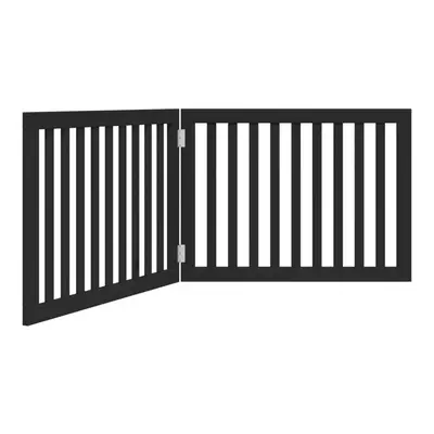 (black, x x cm/ pcs) vidaXL Dog Gate with Door Foldable Pet Gate Dog Fence Pet Barrier Poplar Wo