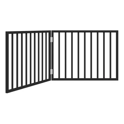 (black, x x cm/ pcs) vidaXL Dog Gate with Door Foldable Dog Fence Pet Gate Pet Barrier Poplar Wo