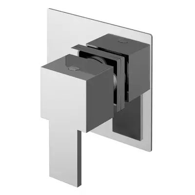 Ripple Contemporary Bathroom Square Concealed Stop Tap with Lever Handle, 100mm, Chrome - Balter