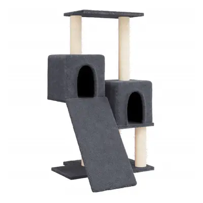 (dark grey) vidaXL Cat Tree with Sisal Scratching Posts Cat Scratch Tower Climber Dark Grey