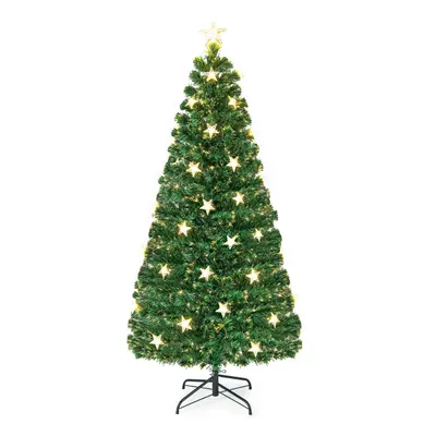 6FT Pre-Lit Christmas Tree Fiber Optics Xmas Tree with Lighting Modes