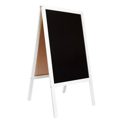 (White) A-board Wooden Erasable Chalkboard Blackboard Sign