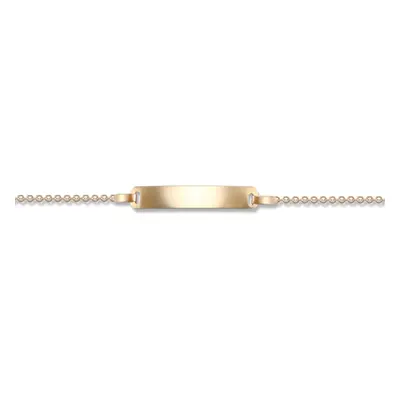 Jewelco London Kids Solid 9ct Yellow Gold Trace Link 1.8mm Gauge Identity ID Bracelet, inch - JI