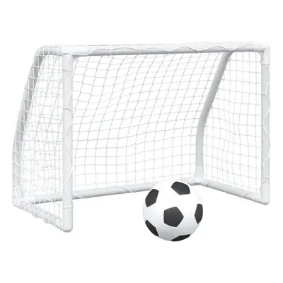 vidaXL Kids' Football Goals Garden Football Net pcs with Ball White Metal