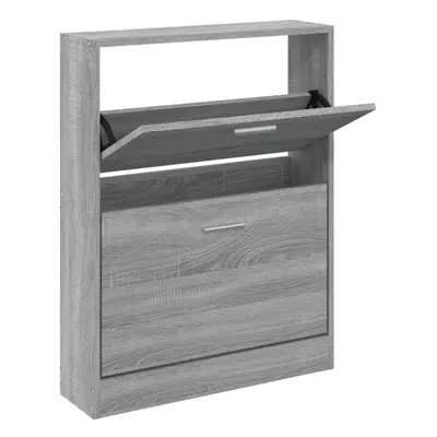 (Grey sonoma, x x cm (W x D x H)) New Wood Shoe Cabinet 5Drawer Organiser Furniture Multi Colour