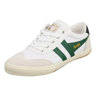 (11) Gola Badminton Mesh Mens Casual Trainers in White Green