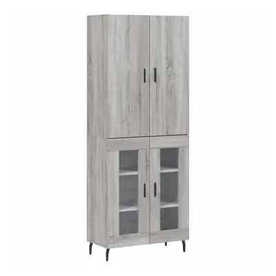 (grey sonoma, glass doors) vidaXL Highboard Sideboard Storage Cabinet Side Cabinet White Enginee