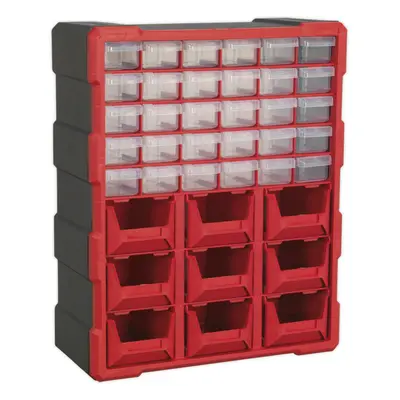 375 x x 470mm Drawer Parts Cabinet - RED - Wall Mounted / Standing Box