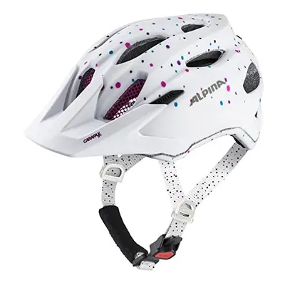 Unisex - Children, CARAPAX JR. cycling helmet, white polka dots, cm