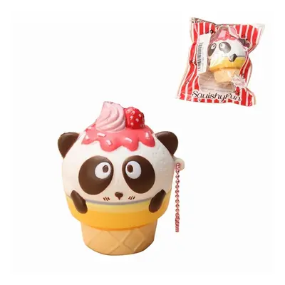 10PCS Cute Panda Cream Super Slow Rising Squishy Original Packing Ball Chain Kid Toy