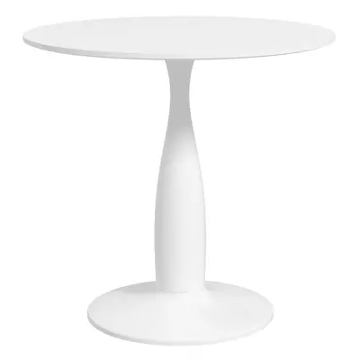 HOMCOM Round Dining Table with Steel Base for Living Room, White