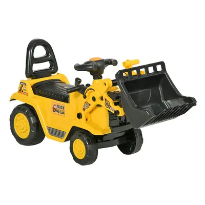 HOMCOM Ride-On Bulldozer Toddler Digger Excavator Scooter Storage Cart