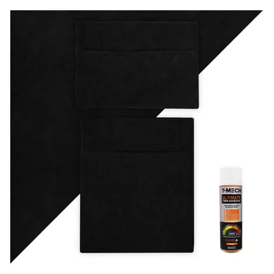 (Black) Van Carpet Lining Storage Pouches & Cans Glue