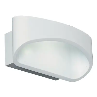 Unique LED Wall Light Warm White Modern Matt White Loop Up & Down Bedside Lamp