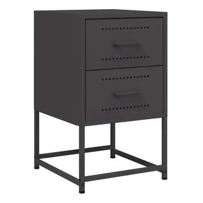 vidaXL Bedside Cabinet Bedroom Nightstand Bed Table Bed Cabinet Black Steel