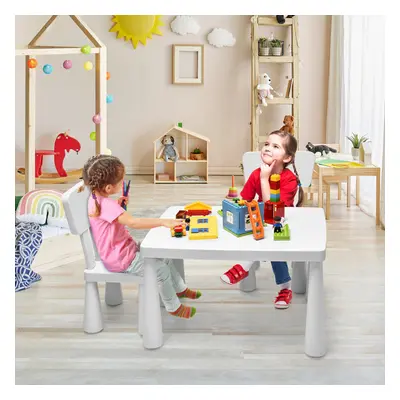 2 Piece Kids Table and Chair Set Toddler Activity Desk and Chairs Kids Furniture White