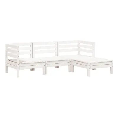 (white pine, pcs/2x corner + middle + footrest) vidaXL Garden Sofa Outdoor Sofa Wooden Sectional