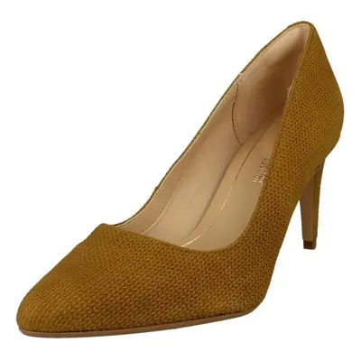 (UK 7, Ochre (Yellow)) Ladies Clarks Heeled Court Shoes Laina Rae - D Fit