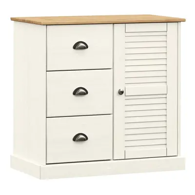 (white) vidaXL Sideboard Storage Cabinet Cupboard with Drawers VIGO Solid Wood Pine