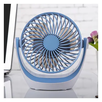 (Light Blue) Portable Desktop Mini Degree Rotation Grade Adjustment Fan Summer Applicance for Ho