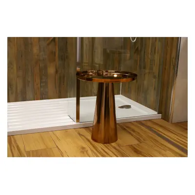 Retro Round Polished Table, 460mm x 400mm - Copper - Balterley