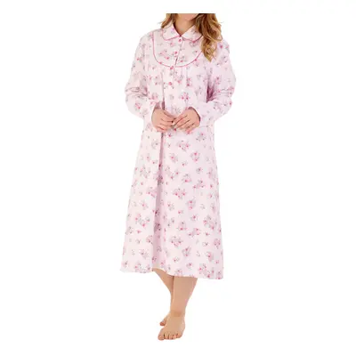 (Cream, 24/26) Slenderella ND88211 Women's Floral Cotton Nightdress