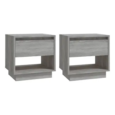 (grey sonoma, 2) vidaXL 1/2x Bedside Cabinet Chipboard Bedroom Bedside Side Table Multi Colours