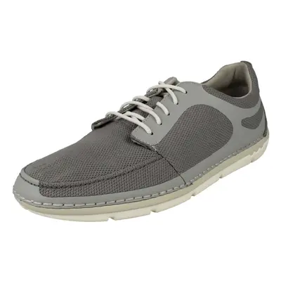 (UK 7.5, Grey) Mens Clarks Casual Lace Up Trainers Step Maro Sol - G Fit