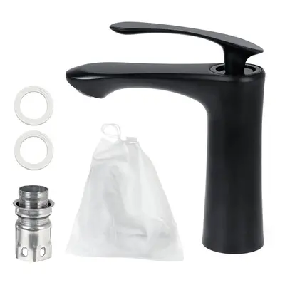 Matte Black Bathroom Sink Faucet Basin Cold/Hot Mixer Tap Single Handle