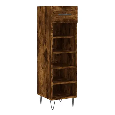 (smoked oak) vidaXL Shoe Cabinet Shoe Storage Cupboard Shoe Rack Smoked Oak Engineered Wood