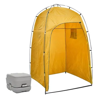 vidaXL Portable Camping Toilet with Tent 10+10 Privacy Travel Toilet Set