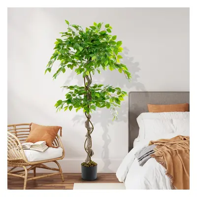 150 CM Artificial Ficus Tree Faux Greenery Potted Plant w/882 Leaves