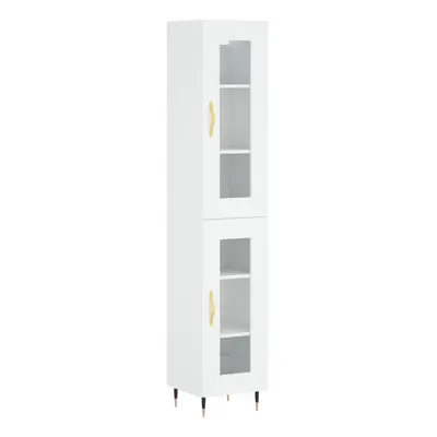 (white, glass door) vidaXL Highboard Sideboard Tall Storage Cabinet Side Cabinet Engineered Wood