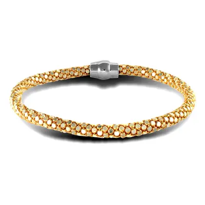 Jewelco London sterling silver gold plated Snakeskin Snap N Stack Mirror Popcorn Chain Bracelet 