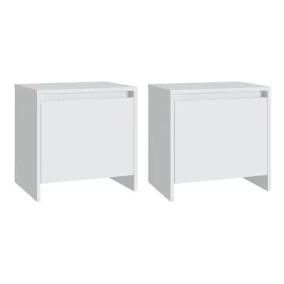 (white, 2) vidaXL 1/2x Bedside Cabinets Chipboard Side Cabinet Furniture Multi Colours