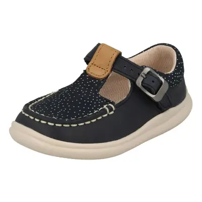 (UK Infant, Navy (Blue)) Girls Clarks Casual T-Bar Shoes Cloud Rosa - G Fit