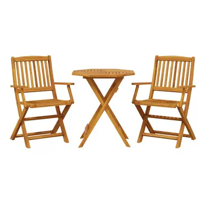 vidaXL Folding Bistro Set Piece Outdoor Table and Chair Solid Wood Acacia