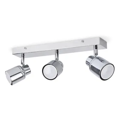 Modern Way Polished Chrome IP44 Rated Adjustable Straight Bar Bathroom Ceiling Spotlight - Compl