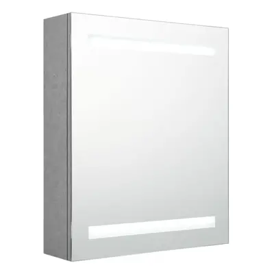 vidaXL LED Bathroom Mirror Cabinet Concrete Grey Washroom Storage Vanity Unit