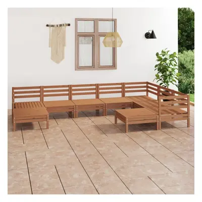 vidaXL Garden Lounge Set Patio Lounge Set Piece Solid Wood Pine Honey Brown