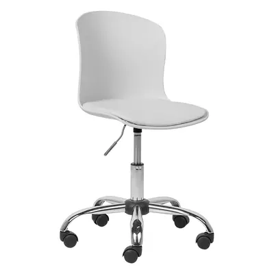 Desk Chair Faux Leather White VAMO