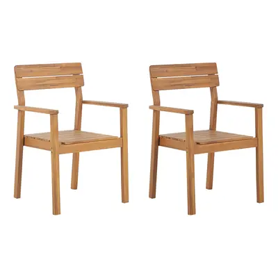 Set of Garden Chairs FORNELLI Acacia Wood Light Wood