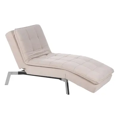 Velvet Chaise Lounge Beige LOIRET