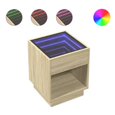 (sonoma oak, x x cm) vidaXL Coffee Table with Infinity LED Hallway End Table Accent Side Table