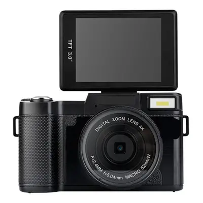 R2 2.7K Vlog Camera 4X Zoom Digital Camera with 3.0 inch Flip Screen (Black)