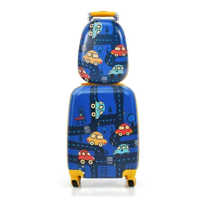 2PCS Kids Luggage Set 12" Backpack & 18" Carry-on Suitcase with Wheels