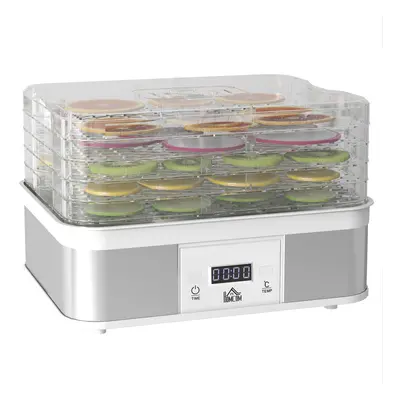 HOMCOM Tier Food Dehydrator, 245W for Drying Fruit, Meat, Vegetable, White