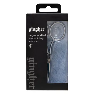 Gingher Large Handle Embroidery Scissors 4"-W/Leather Sheath