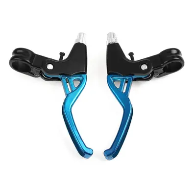 (Blue) Bicycle V Bar Brake Levers Aluminum Alloy MTB BMX Road Pair